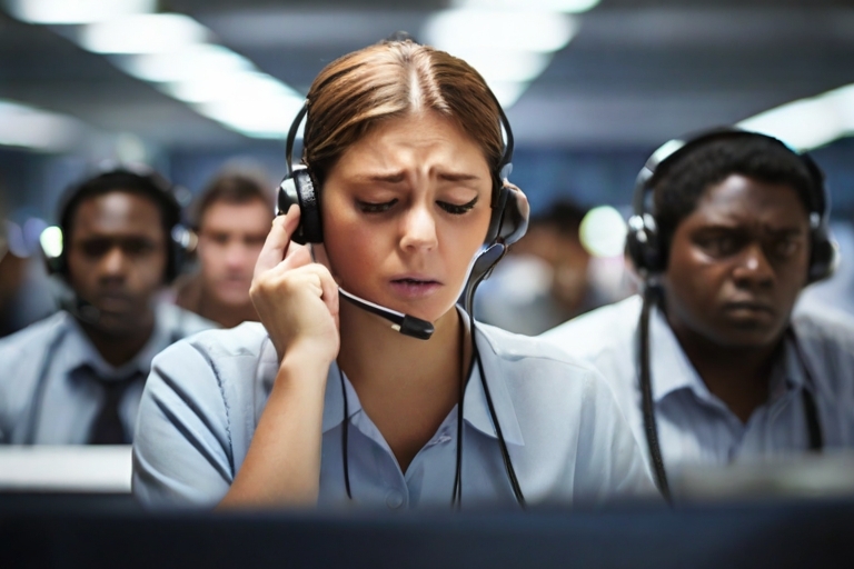 Leonardo_Diffusion_XL_A_tired_call_center_with_exhausted_opera_0